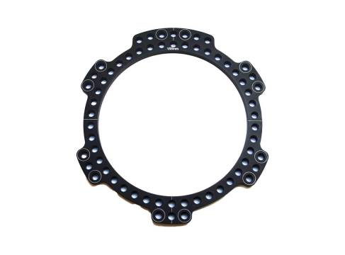 Precision-machined circular ring with multiple holes