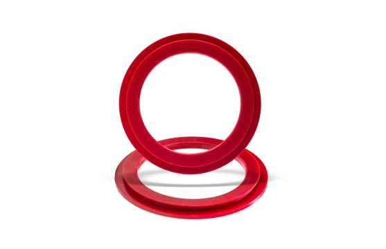 Red silicone O-rings manufactured at Alright Silicone, a division of EPTAM, for high-performance applications